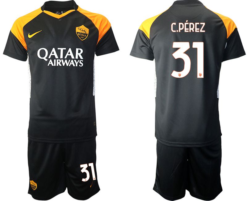 Men 2020-2021 club Rome away #31 black Soccer Jerseys->rome jersey->Soccer Club Jersey